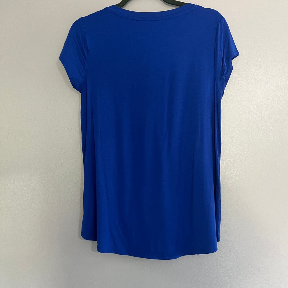Cable & Gauge Royal Blue V-Neck Pocket Tee High-Low Hem Medium cobalt basics - Picture 7 of 10